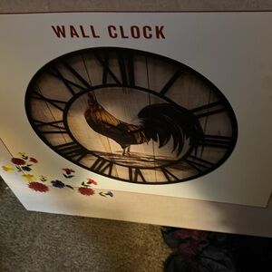 Cracker Barrel Rooster Wall Clock with Black and Brown Accents